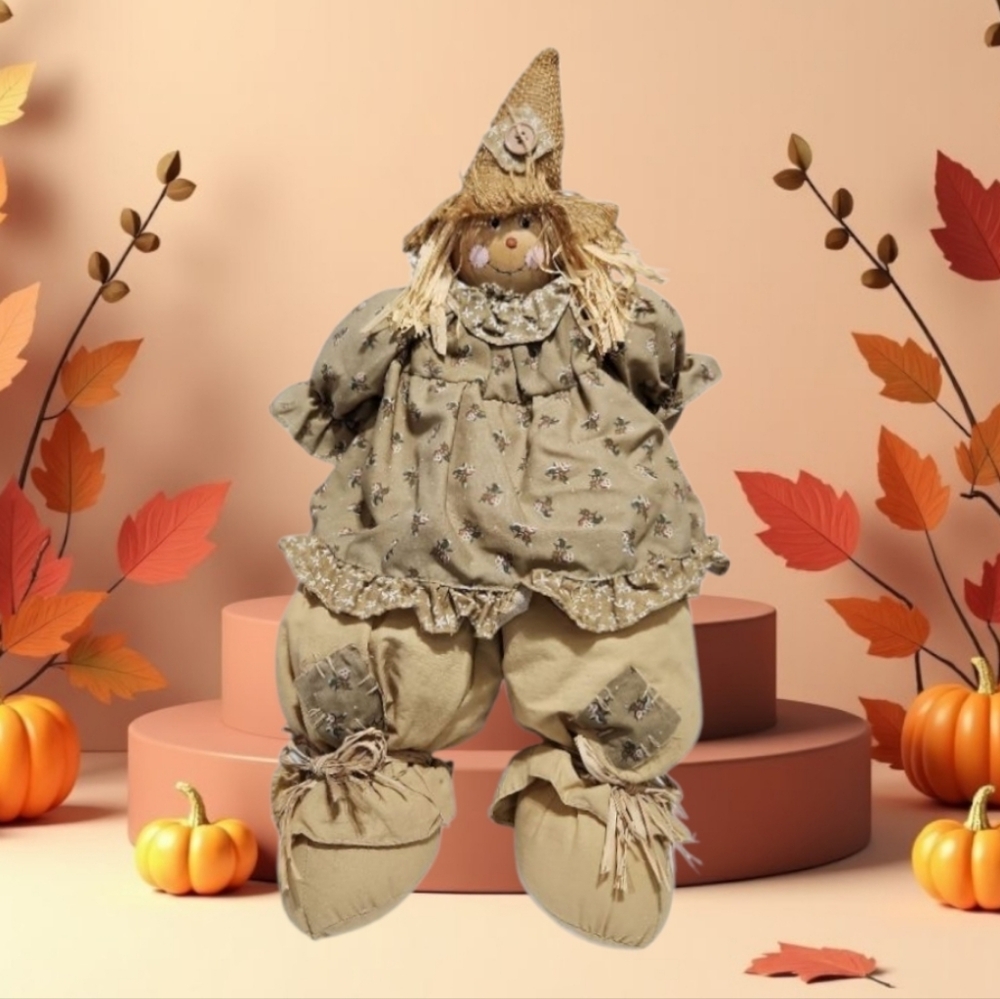 Vintage Scarecrow Shelf Sitter Doll 18" Coyne's & Company Decor